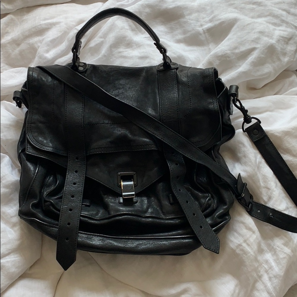 BLACK PROENZA SCHOULER PS1 LEATHER SATCHEL